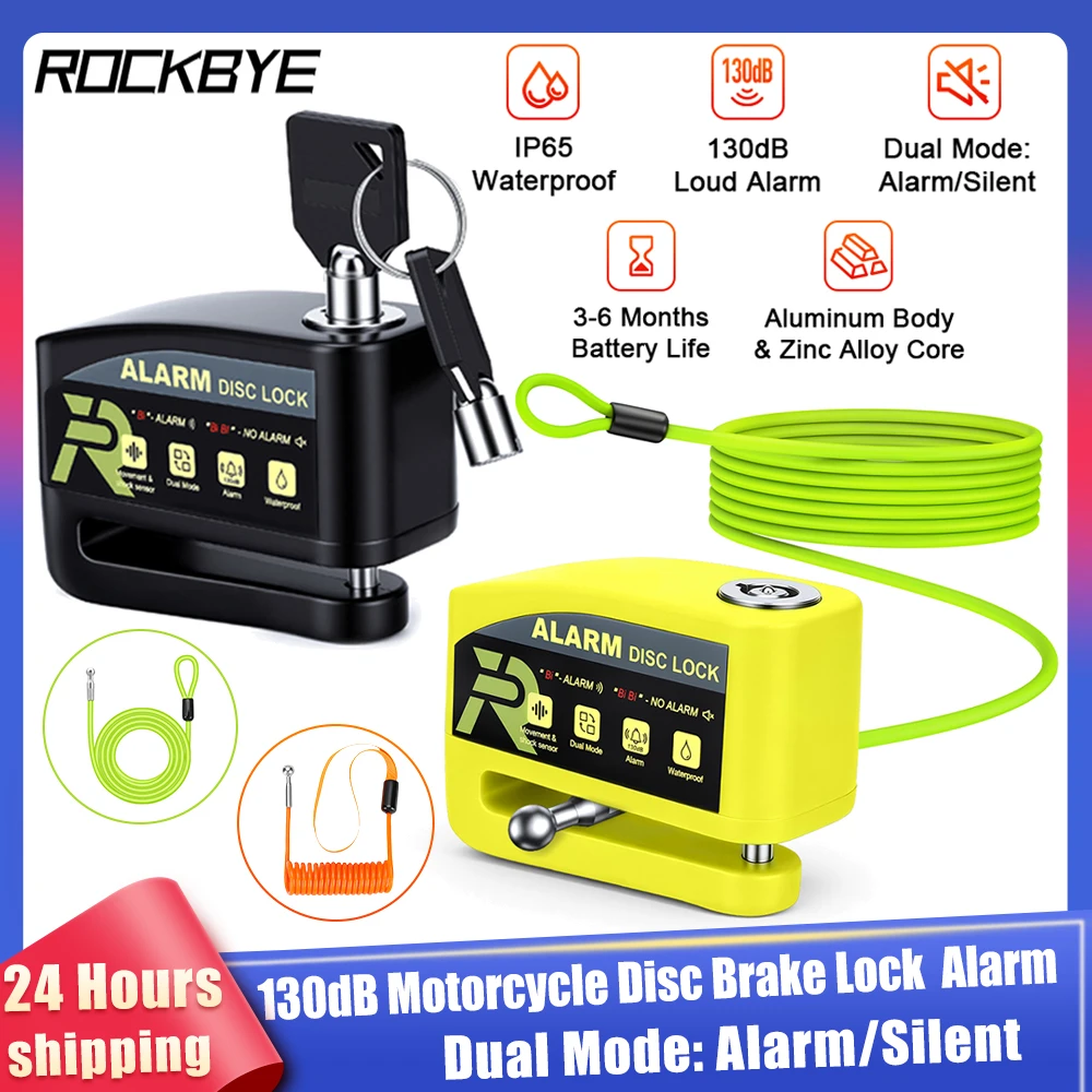 Disc Lock Brake - Rockbye Motorcycle Disc Brake Lock 130dB