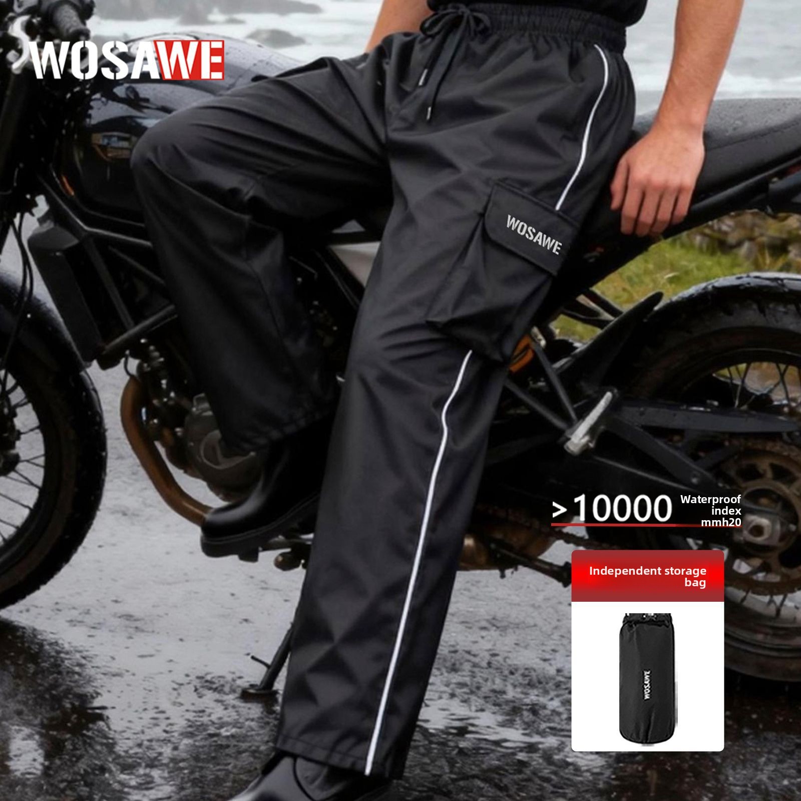WOSAWE Motorcycle Rain Pants R - Motorcycle Wearing Gear avaliação e preço