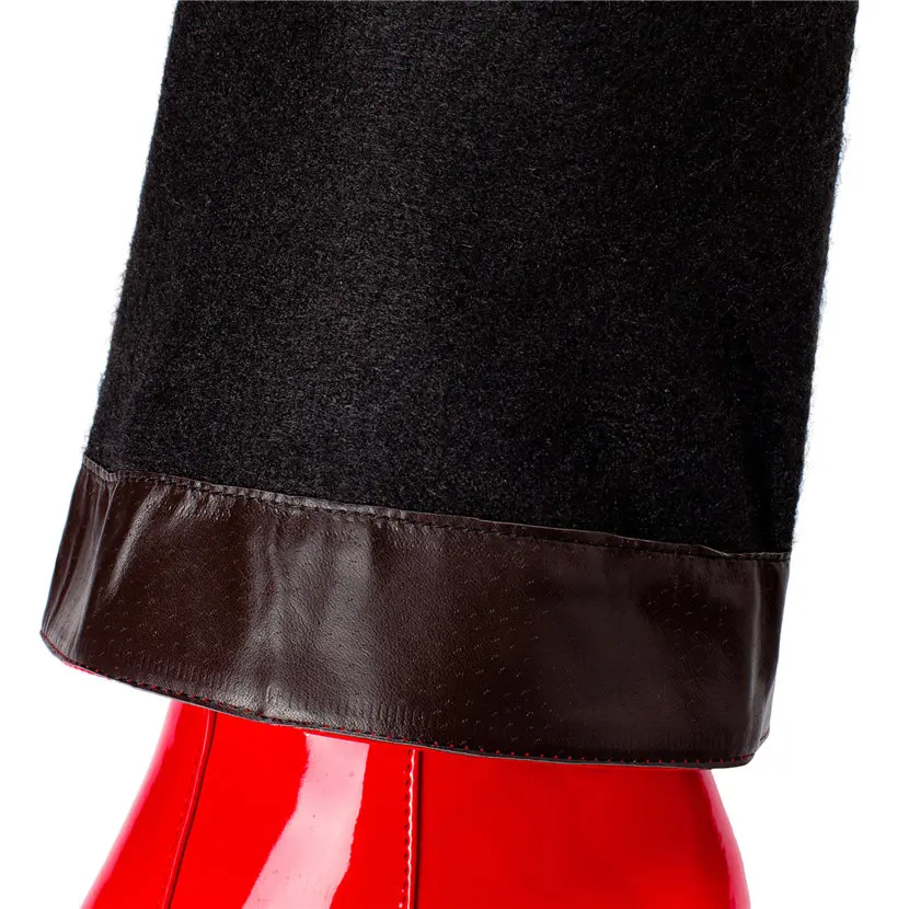 Red White Patent Leather Women - Riding Boot Short avaliação e preço