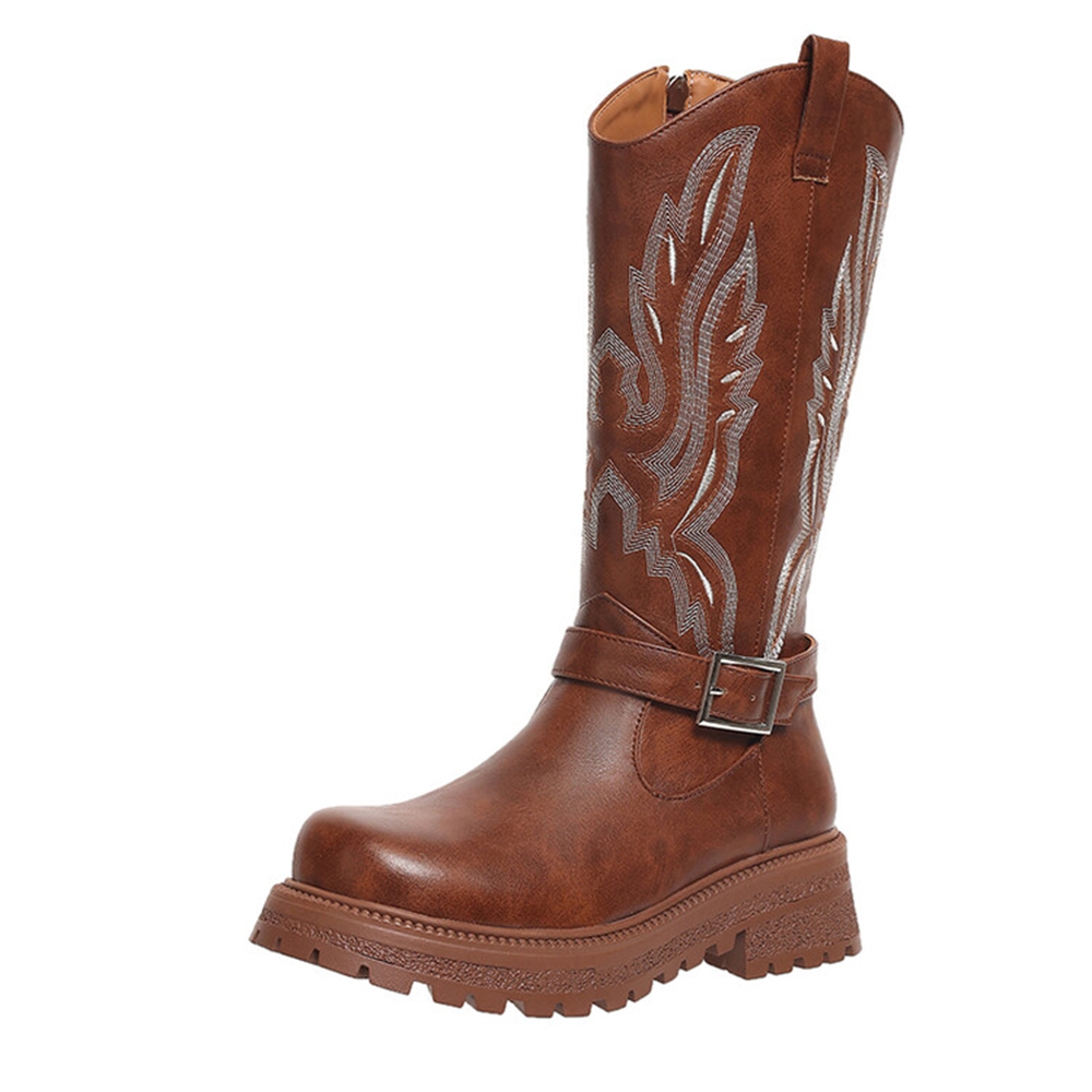 Women Knee High Boots Thick He - Riding Boot Short avaliação e preço