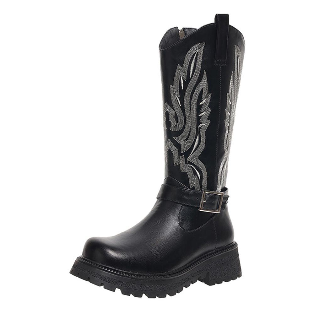 Women Knee High Boots Thick He - Riding Boot Short avaliação e preço