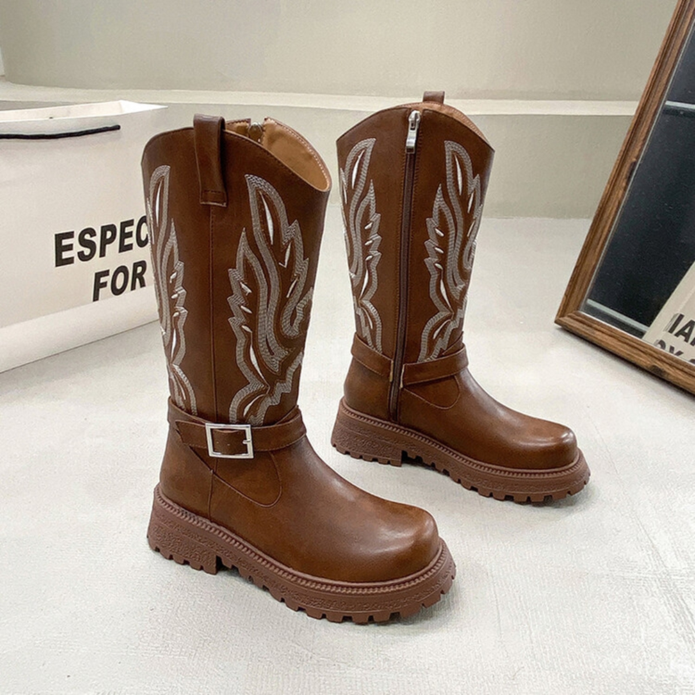 Women Knee High Boots Thick He - Riding Boot Short avaliação e preço