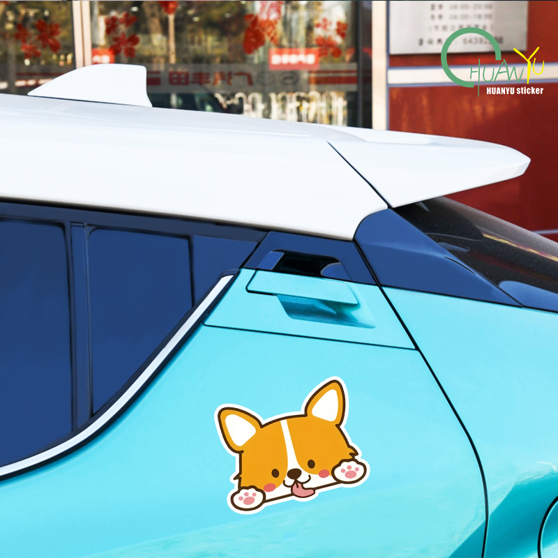 Car Cartoon Car Sticker Corgi  - Motorcycle Gear Outlet avaliação e preço