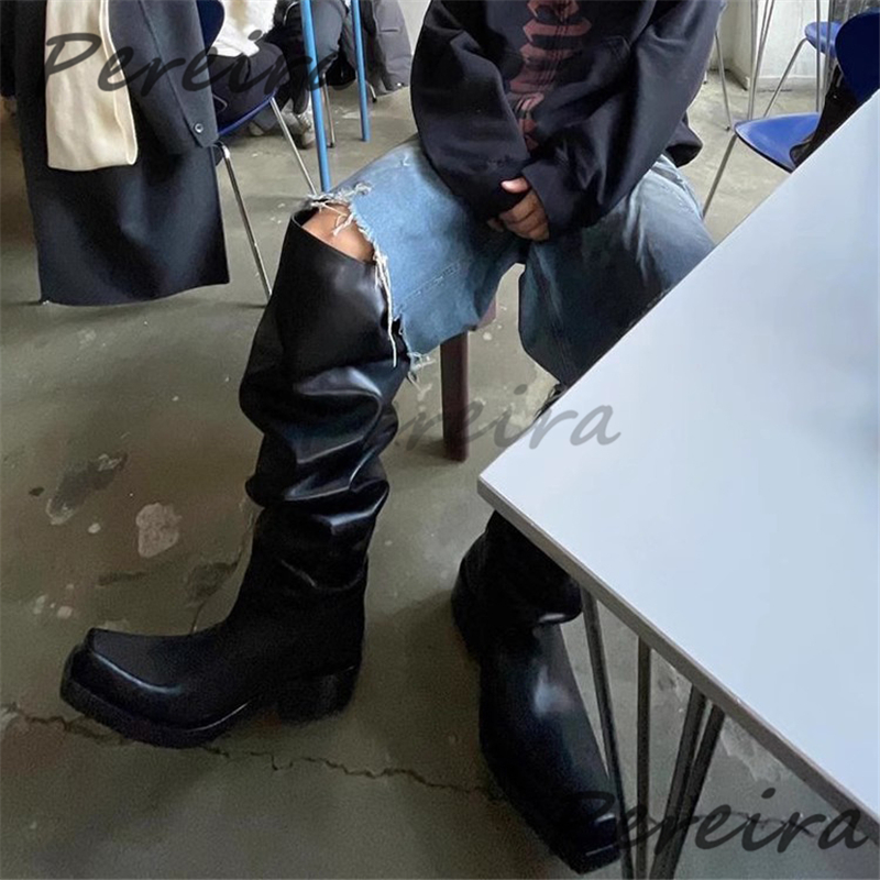 Thick Soled Over The Knee Boot - Riding Boot Short avaliação e preço